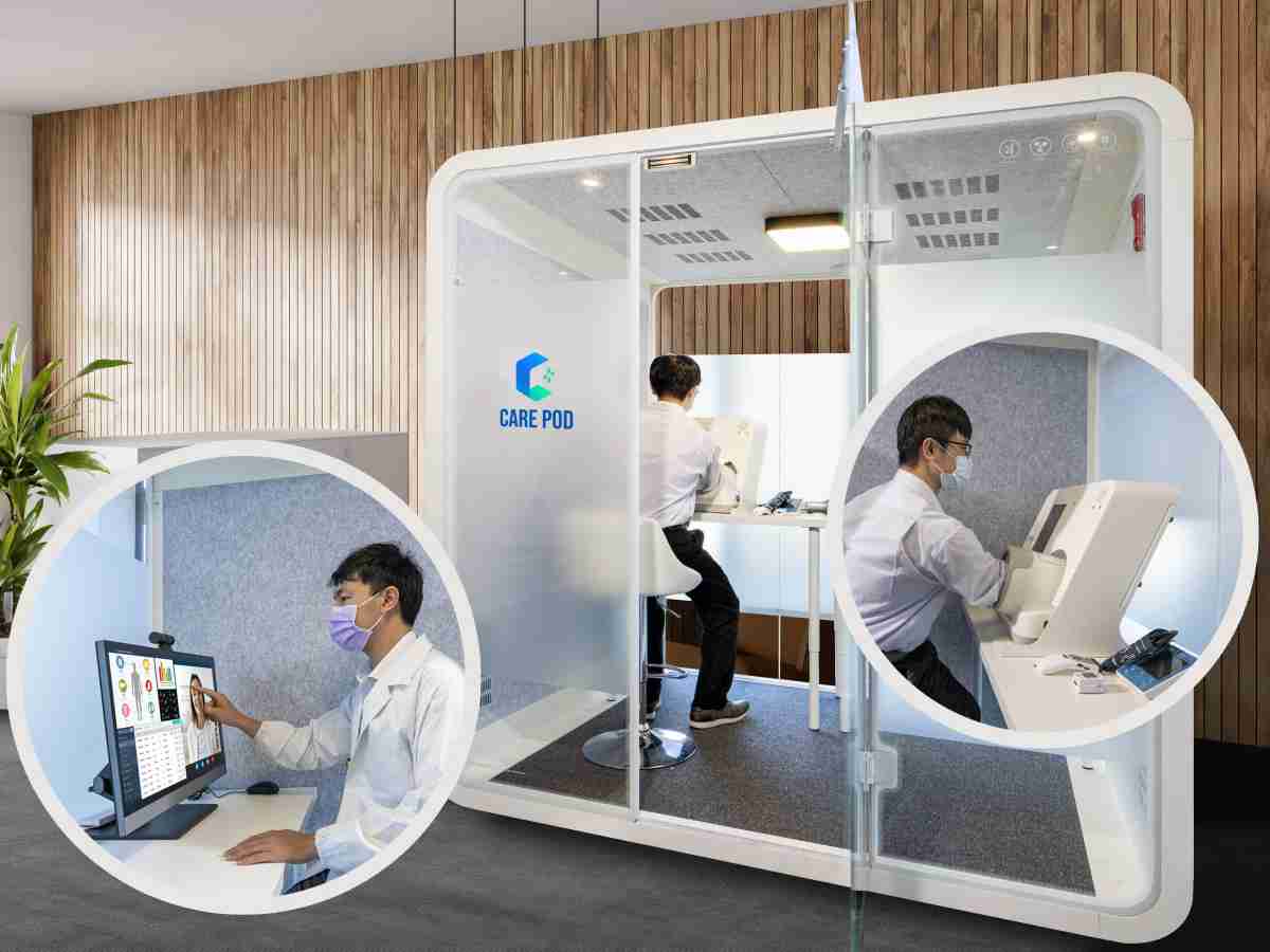 达擎于医疗科技展中展出＂远距诊疗舱＂，，以因应医疗数字化及社会高龄化趋势下、、、复诊及慢性病患等族群对于远距看诊需求逐渐升高所推出的创新整合方案。。。。多功能合一、、高隐私性的远距诊疗舱可根据病患端与医师端的不同需求，，提供弹性化及客制化功能，，，节省医生和病患的精力及时间