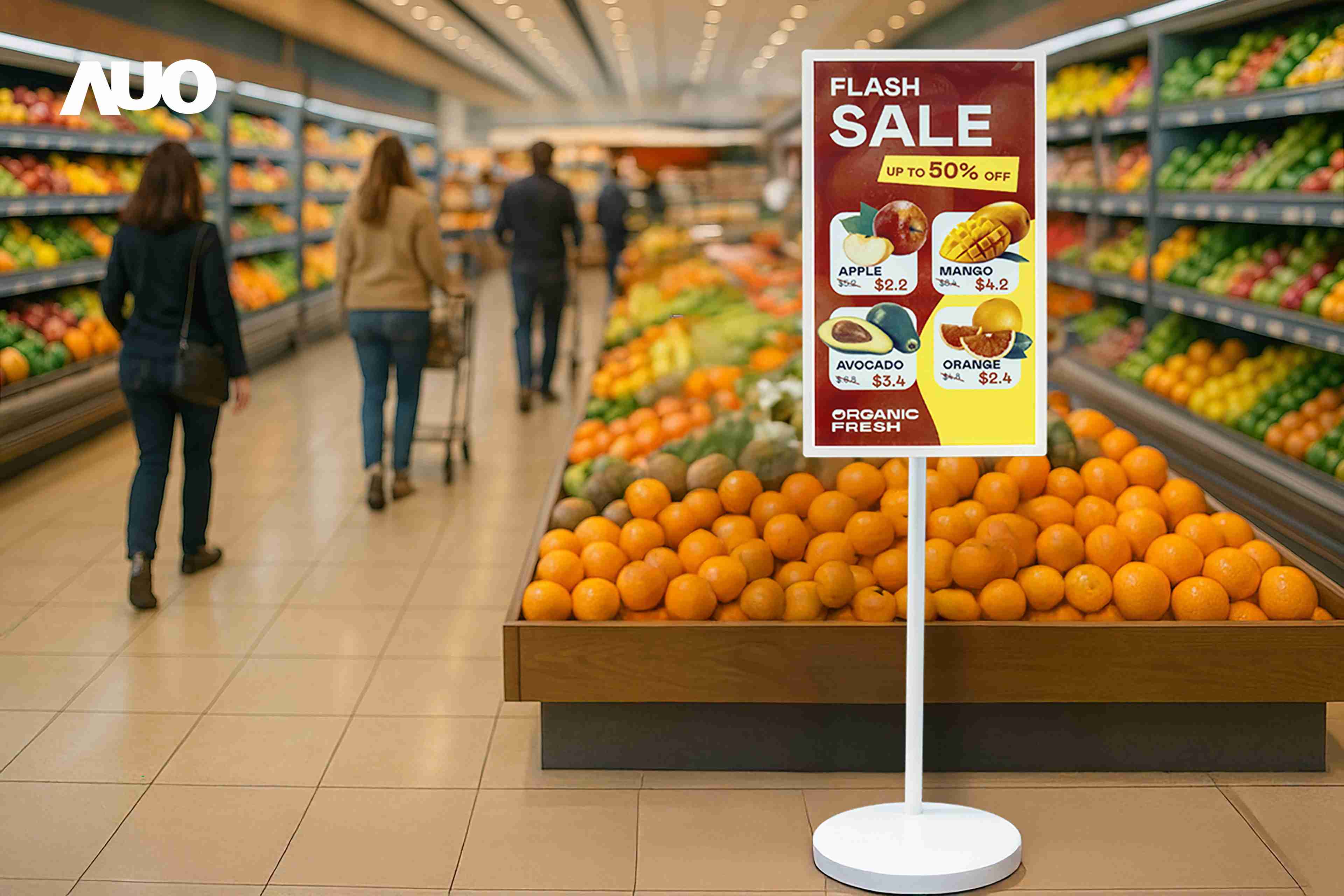 达擎首亮相低功耗、、、全彩的〝aecoPost电子纸解决方案〞，，仅在更新画面时需要微量的电力驱动，，无需布建电线的便捷设计，，，，使其可灵活应用、、、随意置放，，，，并可透过云端或行动装置app，，，轻松管理及排程广告内容，，，晋升店头营销利器。。